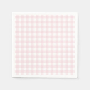 Preppy Pink Gingham Birthday Party Serviette