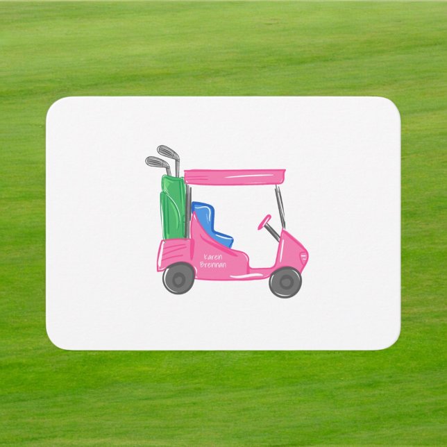 Preppy Pink Golf Cart Custom Mitteilungskarte (Von Creator hochgeladen)