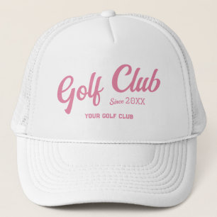 Preppy Pink Golf Club Custom Wappen Weiß Truckerkappe
