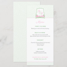 Preppy Pink Green Paares Wappen Polterabend