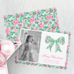 Preppy Pink & Green Palm Beach Weihnachtsbock Feiertagskarte<br><div class="desc">PreppyPrint.com - Feiern Sie Weihnachten im Stil! Fügen Sie Ihre personalisierte Touch zu diesen Weihnachtskarten hinzu. Übertragen Sie dieses Design auch auf die Produkte Ihrer Wahl! Klicken Sie unter "Logo & Independent Creator Mark" auf "Entfernen von der Rückseite der Karte", um den QR-Code von der Rückseite der Karte zu entfernen....</div>