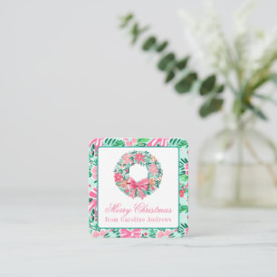Preppy Pink & Green Weihnachtsfeier Mitteilungskarte