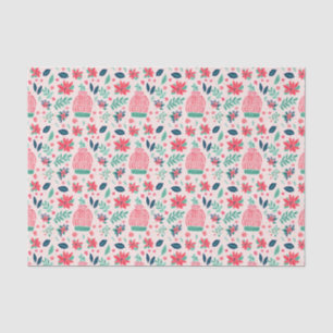 Preppy Pink & Green Weihnachtsskizzen Seidenpapier