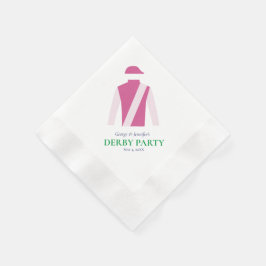 Preppy Pink Jockey Silks Derby Party Personalize Serviette