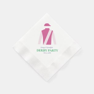 Preppy Pink Jockey Silks Derby Party Personalize Serviette