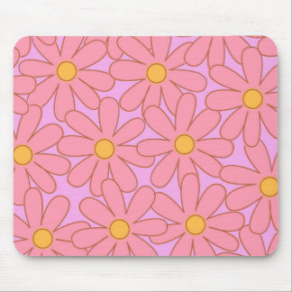 Preppy Pink Lila Floral Einfaches Muster Blume Mousepad