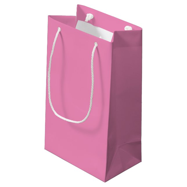 Preppy Pink Mod Retro Solid Timeless Kleine Geschenktüte (Rückseite Schrägansicht)
