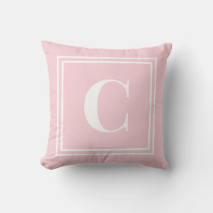 Preppy Pink Monogram Schlafzimmer Kissen – Klassik