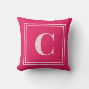 Preppy Pink Monogram Schlafzimmer Kissen – Klassik