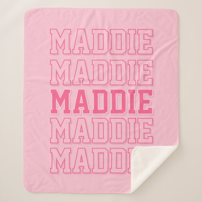 Preppy Pink Name Blankon Sherpadecke (Vorderseite)