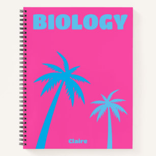 Preppy Pink Palm Tree Notizbuch