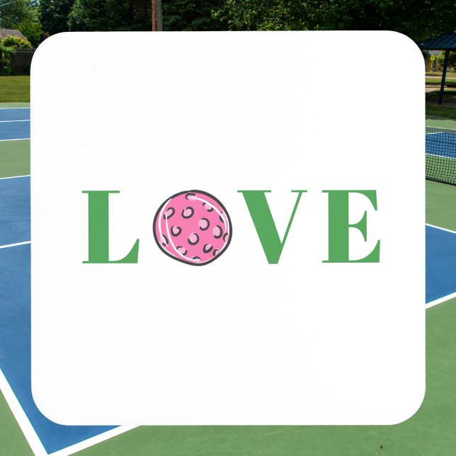 Preppy Pink Pickleball Liebe Beverage Coaster Getränkeuntersetzer (Von Creator hochgeladen)