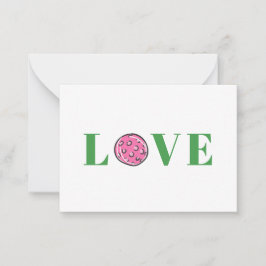 Preppy Pink Pickleball-Liebe Mitteilungskarte