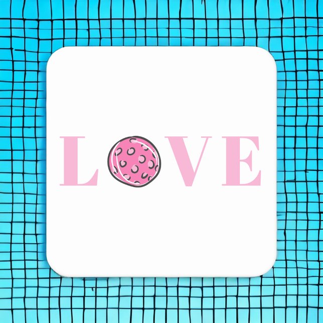 Preppy Pink Pickleball Pink Liebe Party Rechteckiger Pappuntersetzer (Von Creator hochgeladen)