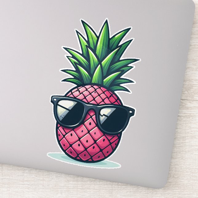 Preppy Pink Pineape Aufkleber (Detail)