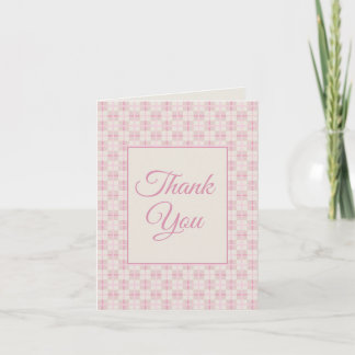 Preppy Pink Plaid Baby Shower Thank You  Dankeskarte