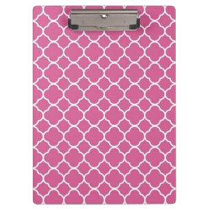 Preppy Pink Quatrefolie Clipboard Klemmbrett