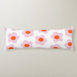 Preppy Pink Red Floral Einfaches Blume Muster Seitenschläferkissen
