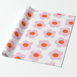 Preppy Pink Red Hippie Blume Pattern Geschenkpapier