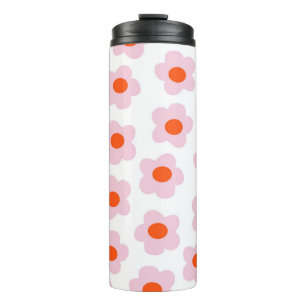 Preppy Pink Red Hippie Blume Pattern Thermosbecher