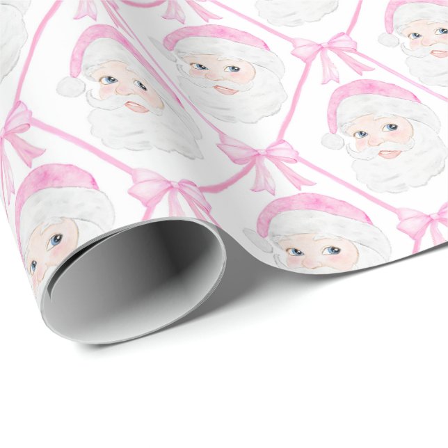 Preppy Pink Santa Bohnen Weihnachten, großtausendj Geschenkpapier (Rolleneckpunkt)