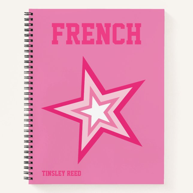 Preppy Pink School Notizbuch (Vorderseite)