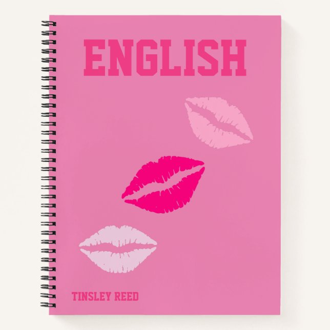 Preppy Pink School Notizbuch (Vorderseite)