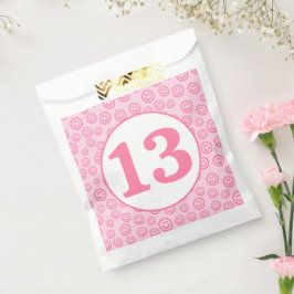 Preppy Pink Smile Face Geschenktütchen