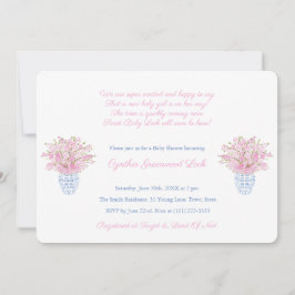 Preppy Pink und Blue Little Girl Baby Dusche Party Einladung
