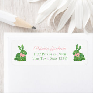 Preppy Pink und Green Boxwood Helle Rücksendeadres