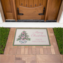 Preppy Pink und Green Chinoiserie Weihnachtsbaum