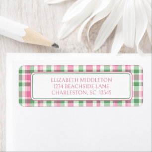Preppy Pink und Green Kariert Personalisiert