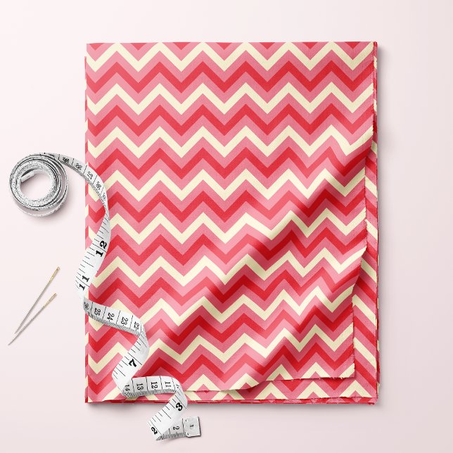 Preppy Pink und White ZigZag Zickzack Muster Stoff (Von Creator hochgeladen)