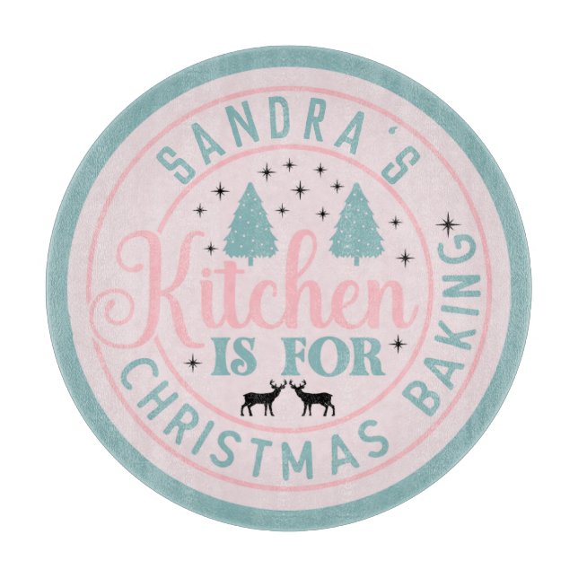 Preppy Pink Weihnachtsküche Schneidebrett (Vorderseite)