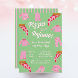 Preppy Pizza und Pajama Bachelorette Einladung
