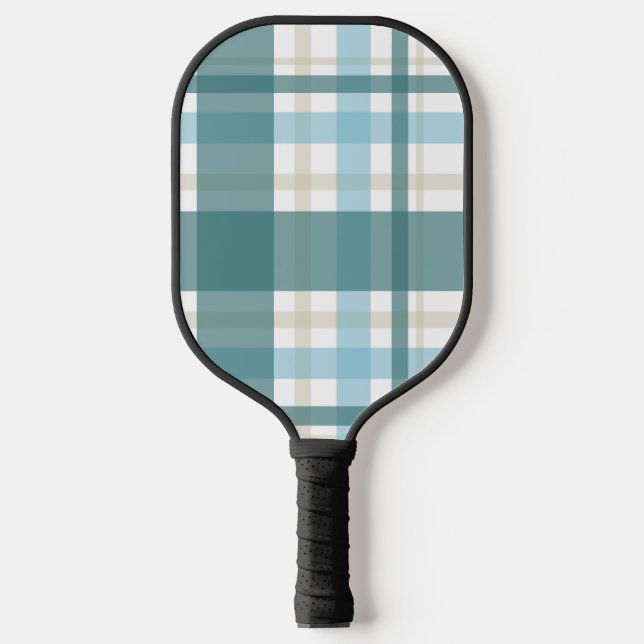 Preppy Plaid – Küstengrün Pickleball Schläger (Vorderseite)