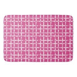 Preppy Quadratgitter – Koordinierendes Hot Pink Badematte
