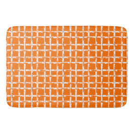 Preppy Quadratgitter – Koordinierendes Orange Badematte