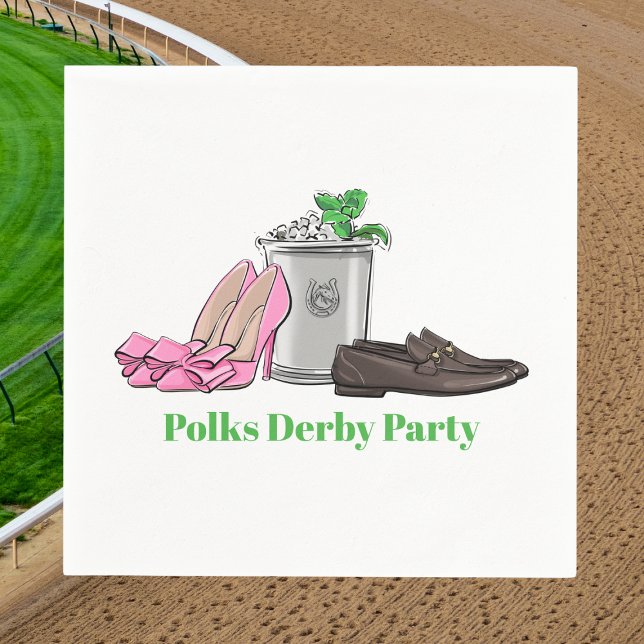 Preppy Race Day Fancy Shoes Mint Julep Custom  Serviette (Von Creator hochgeladen)