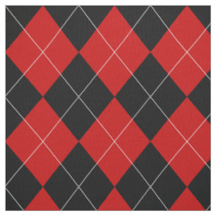 Preppy Raute Tartan Diamond Kariert Red Black Stoff