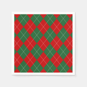 Preppy Raute Tartan Diamond Kariert Red Green Serviette