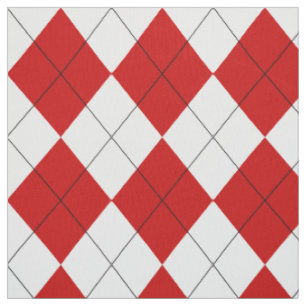 Preppy Raute Tartan Diamond Kariert Red White Stoff