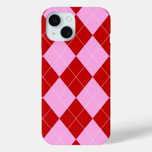 Preppy Raute Tartan Diamond Kariert Rotes Rosa Case-Mate iPhone Hülle