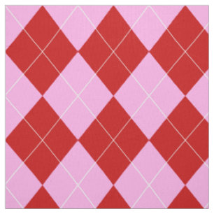 Preppy Raute Tartan Diamond Kariert Rotes Rosa Stoff