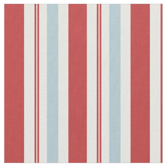 Preppy Red and Blue Stripes Muster Stoff (Nahaufnahme)