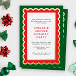 Preppy Red and Green Simple Scallop Weihnachten Folieneinladung<br><div class="desc">Die schlichte und festliche Feier in Kirschrot, Waldgrün und Weiß und die echte Metallic-Goldfolie laden zu personalisierten Texten in einem modernen und trendigen Rahmen weißer Jakobsmuscheln ein. Charmante Schriftart lassen sich leicht editieren und diese Einladung hat viel Platz für längere Texteinträge und enthält zusätzlich einen zusätzlichen Text auf der Rückseite,...</div>