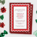Preppy Red and White Simple Scallop Weihnachten Einladung<br><div class="desc">Die schlichte und festliche Feier in Rot und Weiß, die in Kirsche und Bordeaux gehalten ist, besticht durch ihren leicht zu personalisierten Text in einem modernen, trendigen Rahmen weißer Jakobsmuscheln. Charming-Schriftart lassen sich leicht editieren, und diese Einladung hat viel Platz für längere Texte und enthält einen bearbeitbaren QR-Code auf der...</div>