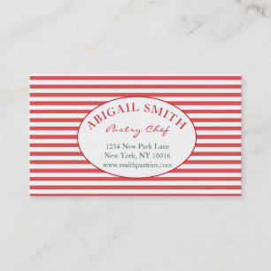 Preppy Red & Stripes Carte de visite personnalisé