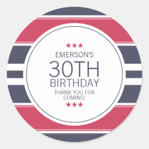 Preppy Red, White and Blue Danke Sticker