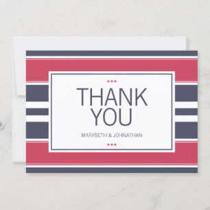 Preppy Red, White & Blue Dankeschön Card Dankeskarte